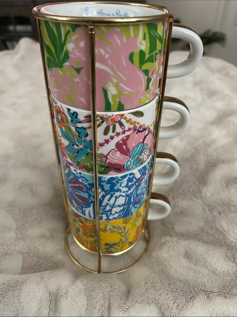 Lilly Pulitzer Floral Stackable Espresso Cup Set - Multicolor